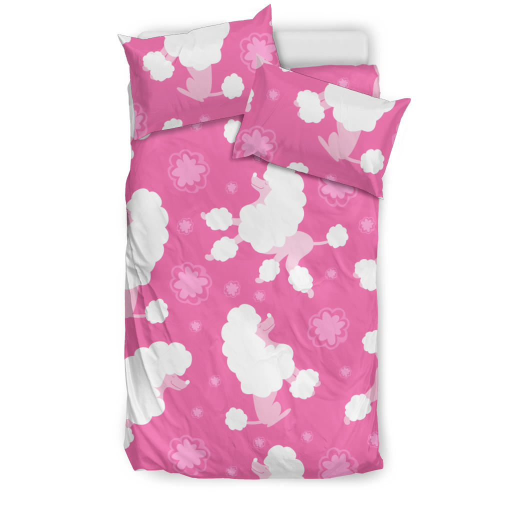 Poodle Pink Theme Pattern Bedding Set