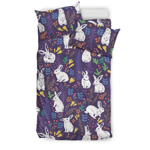 Rabbit Leaves Pattern Bedding Set