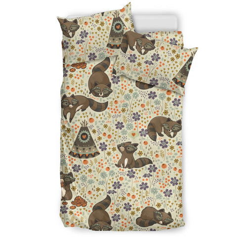 Raccoon Pattern Bedding Set