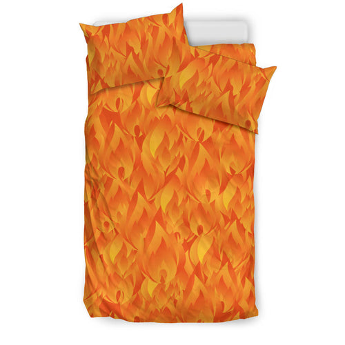 Red Flame Fire Pattern Bedding Set