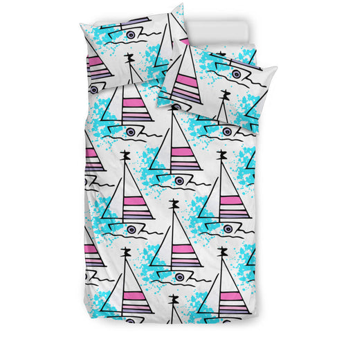 Sailboat Pattern Bedding Set