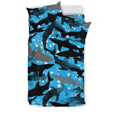 Shark Pattern Background Bedding Set