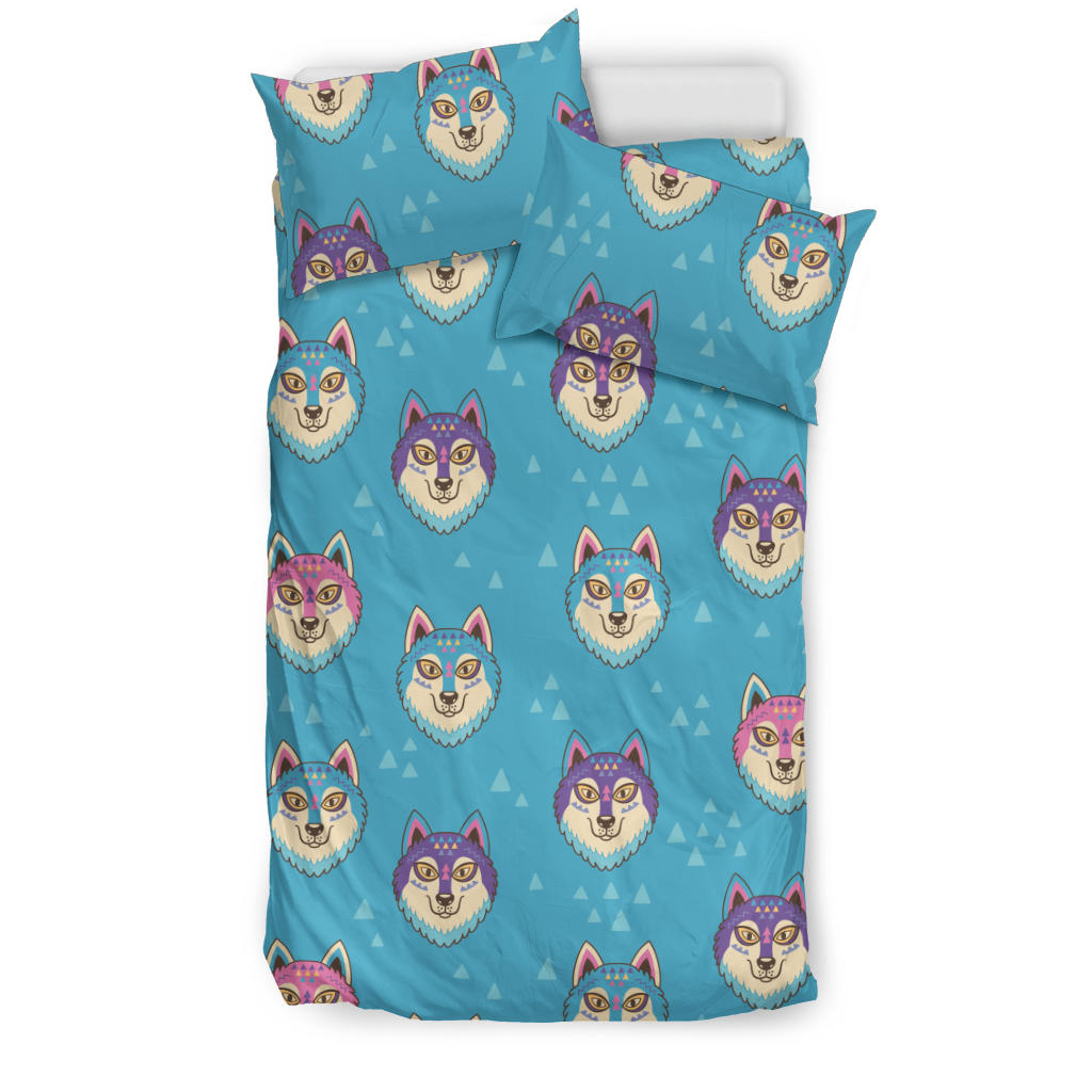 Siberian Husky Head Pattern Bedding Set