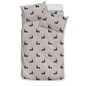 Siberian Husky Pattern Background Bedding Set