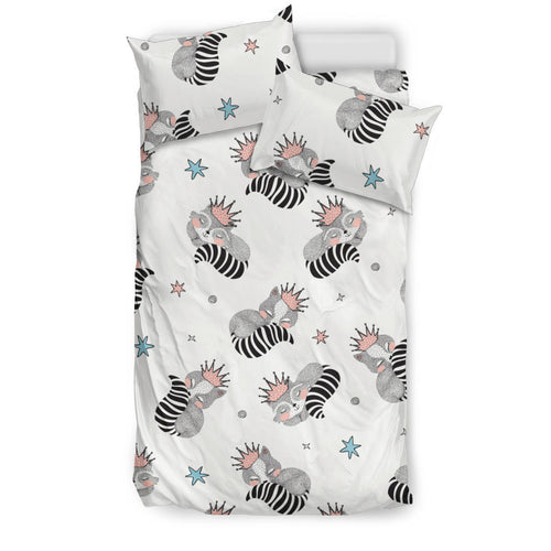 Sleep Raccoon Pattern Bedding Set