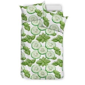 Sliced Cucumber Leaves Pattern Bedding Set