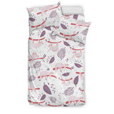 Sloth Leaves Pattern Bedding Set