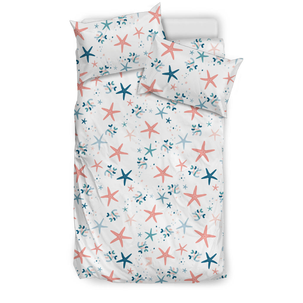 Starfish Pattern Background Bedding Set