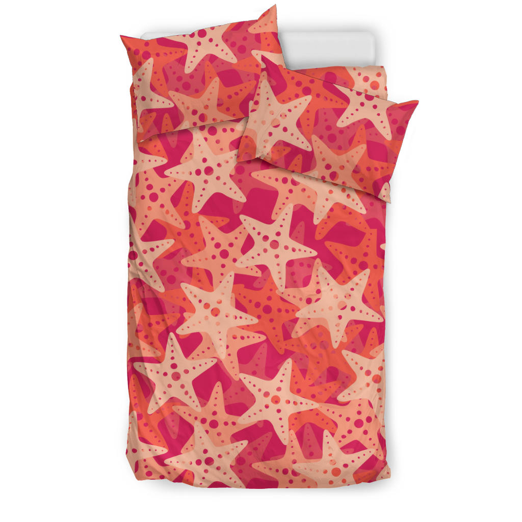 Starfish Red Theme Pattern Bedding Set