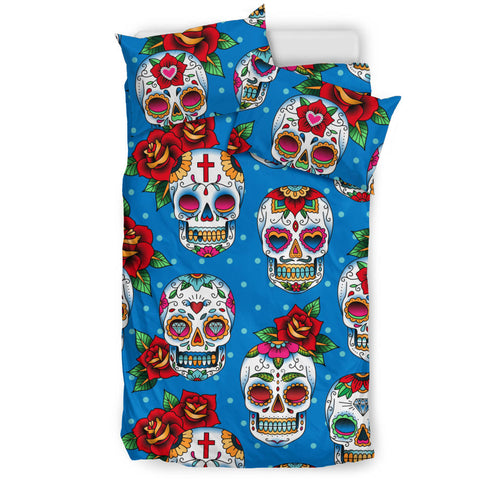 Suger Skull Rose Pattern Bedding Set