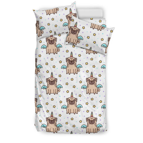 Unicorn Pug Pattern Bedding Set