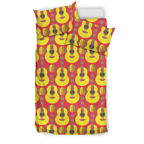 Classic Guitar Theme Pattern Bedding Set