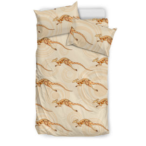 Kangaroo Aboriginal Pattern Background Bedding Set