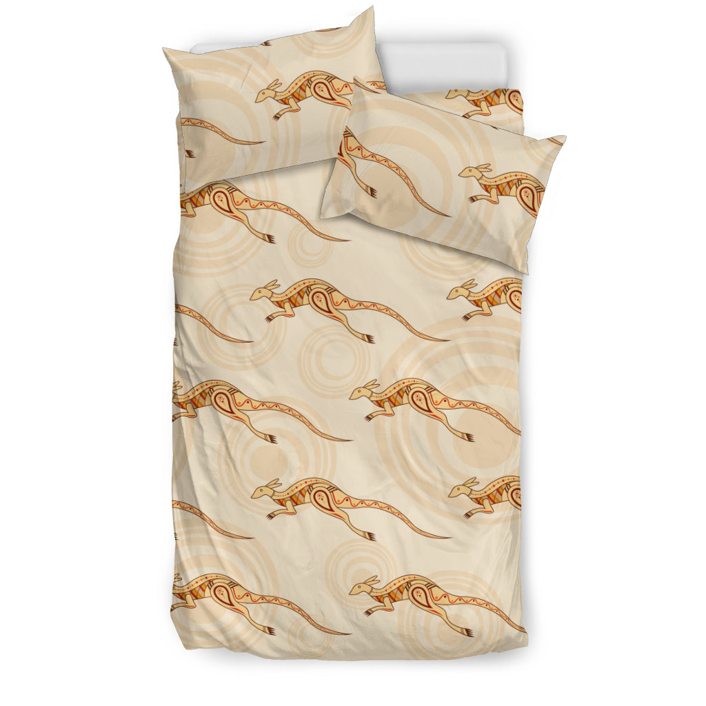 Kangaroo Aboriginal Pattern Background Bedding Set