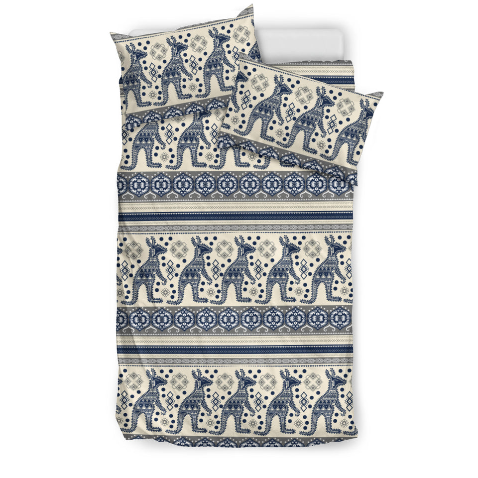 Kangaroo Aboriginal Pattern Ethnic Motifs Bedding Set