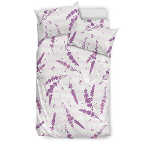 Lavender Pattern Stripe Background Bedding Set