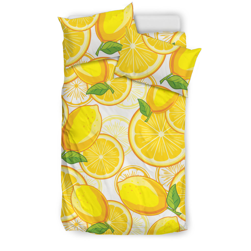 Lemon Pattern Background Bedding Set