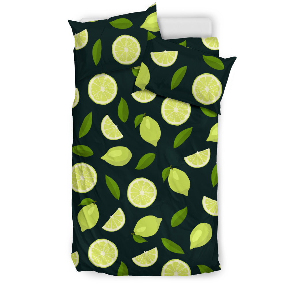 Lime Leaves Pattern Bedding Set