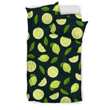 Lime Leaves Pattern Bedding Set