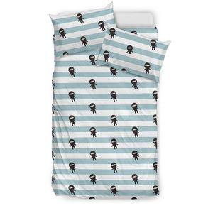 Ninja Pattern Stripe Background Bedding Set