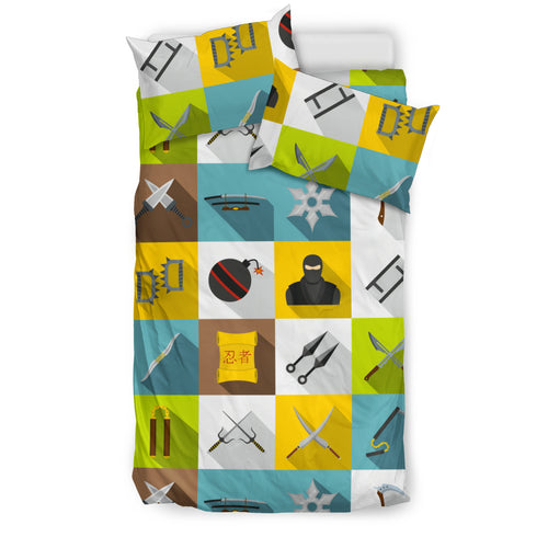 Ninja Weapon Set Pattern Bedding Set