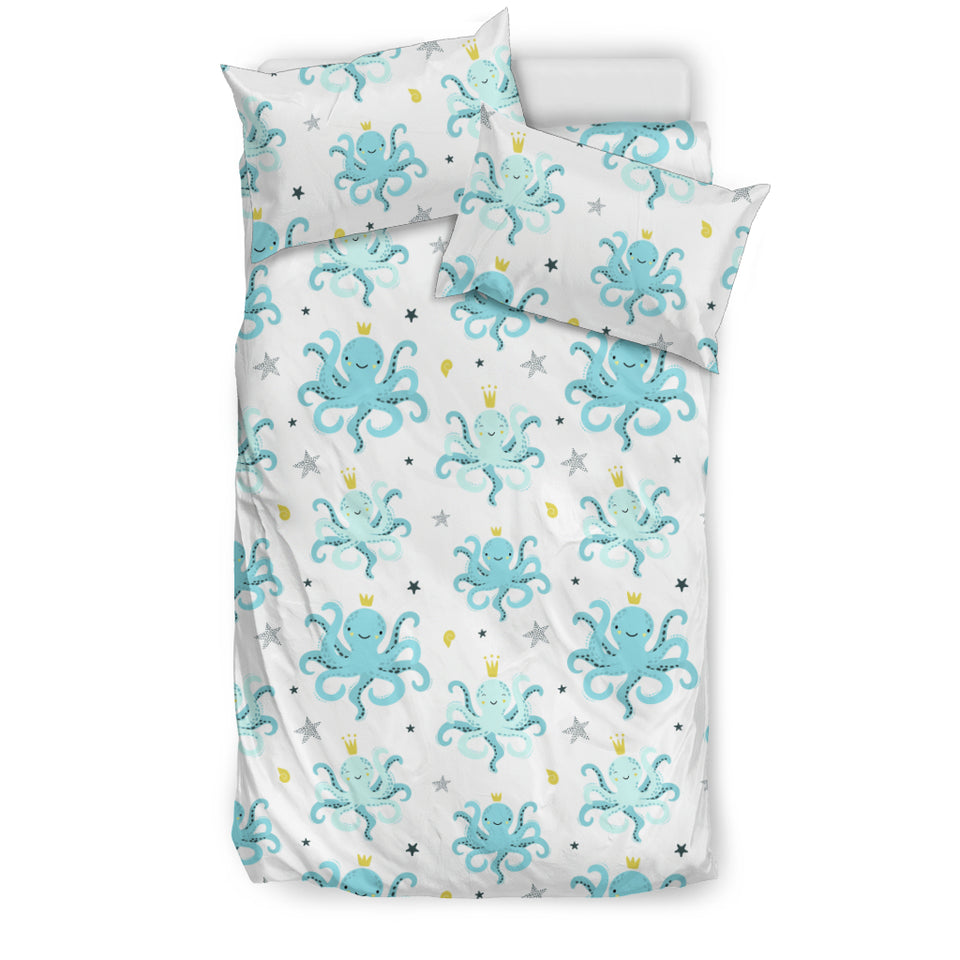 Octopus Blue Pattern Bedding Set