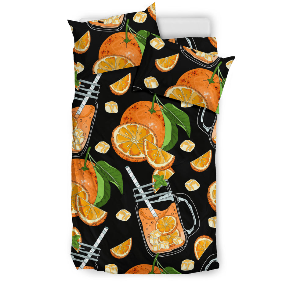 Orange Ice Orance Juice Pattern Bedding Set