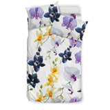 Orchid Pattern Background Bedding Set