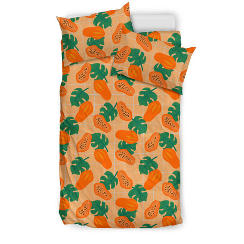 Papaya Leaves Pattern Bedding Set