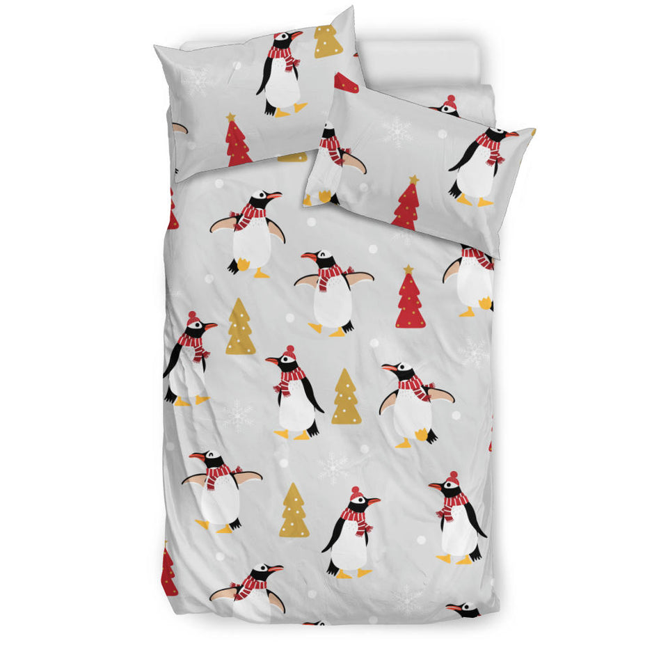 Penguin Christmas Tree Pattern Bedding Set