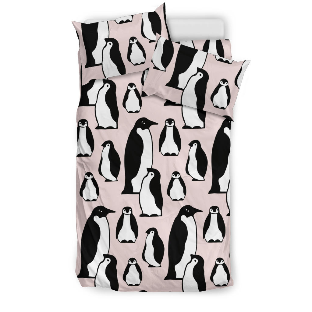 Penguin Pattern Background Bedding Set