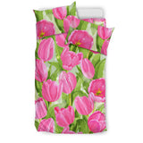 Pink Tulip Pattern Bedding Set