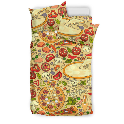 Pizza Pattern Background Bedding Set