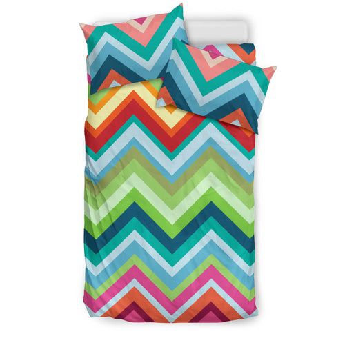 Rainbow Zigzag Chavron Pattern Bedding Set