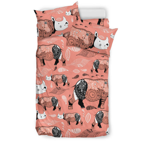 Rhino Tribal Pattern Bedding Set