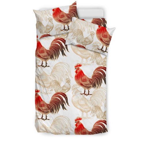 Rooster Chicken Pattern Bedding Set