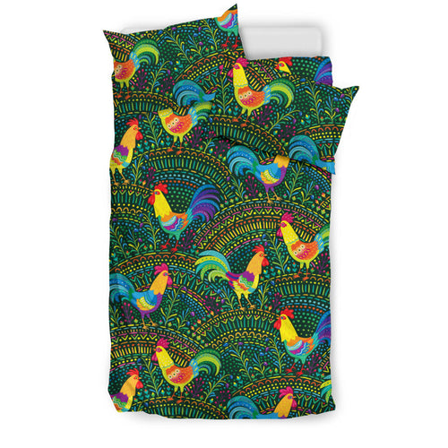 Rooster Chicken Pattern Theme Bedding Set