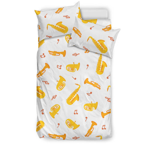 Saxophone Pattern Theme Bedding Set