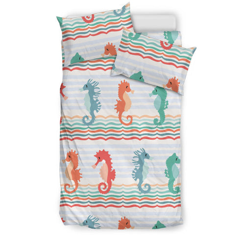 Seahorse Pattern Theme Bedding Set