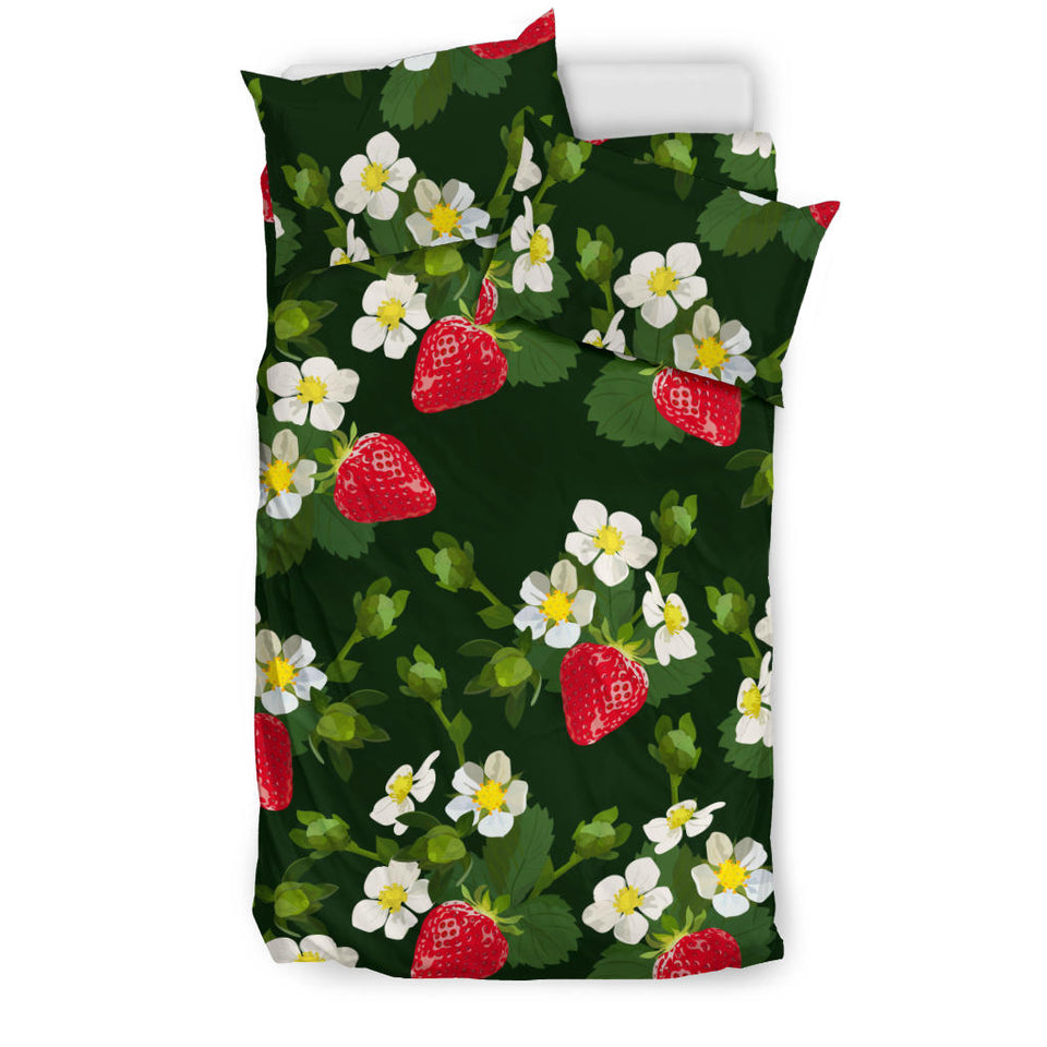 Strawberry Pattern Background Bedding Set