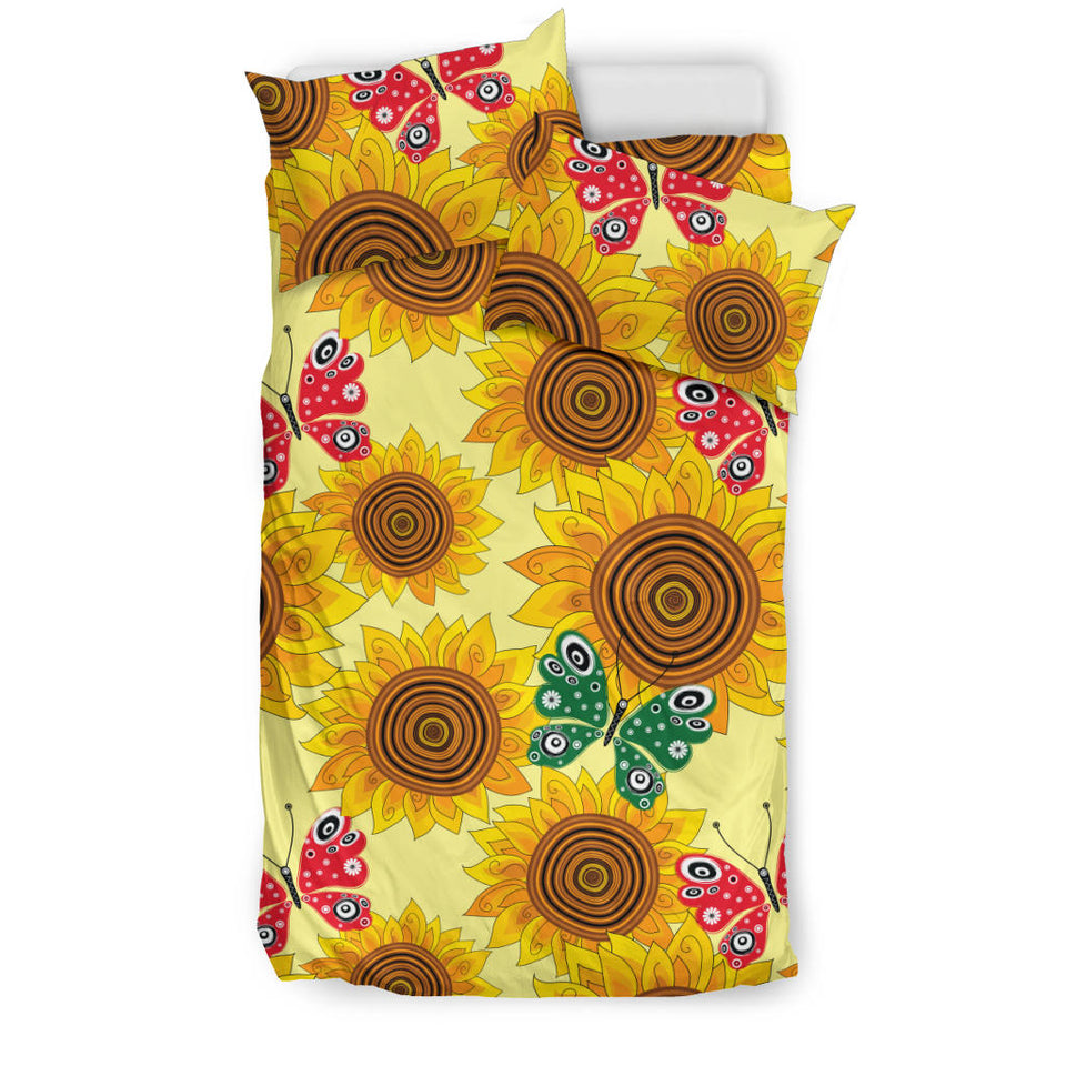 Sunflower Butterfly Pattern Bedding Set