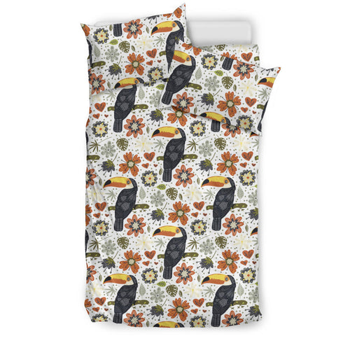 Toucan Flower Pattern Bedding Set