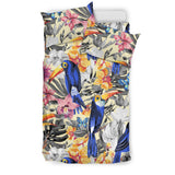 Toucan Leaves Flower Pattern Bedding Set