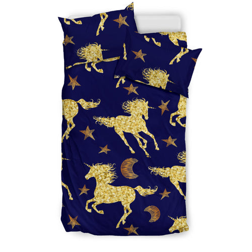 Unicorn Gold Pattern Bedding Set