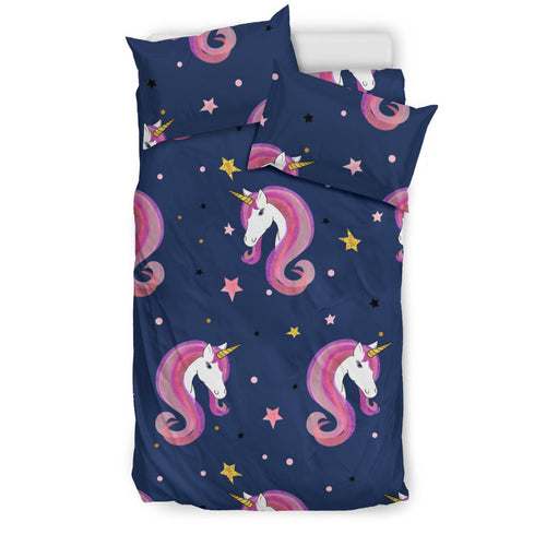 Unicorn Head Pattern Bedding Set