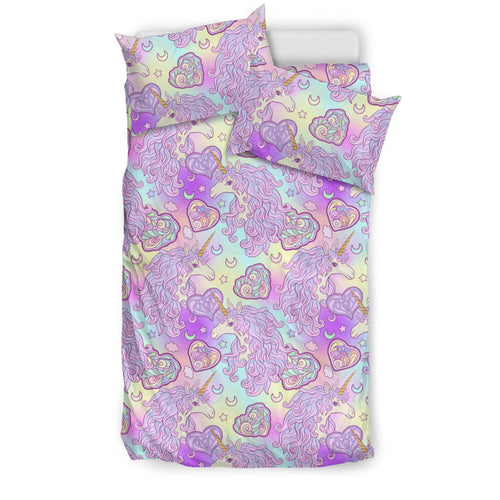 Unicorn Heart Pattern Bedding Set