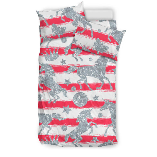 Unicorn Silver Pattern Bedding Set