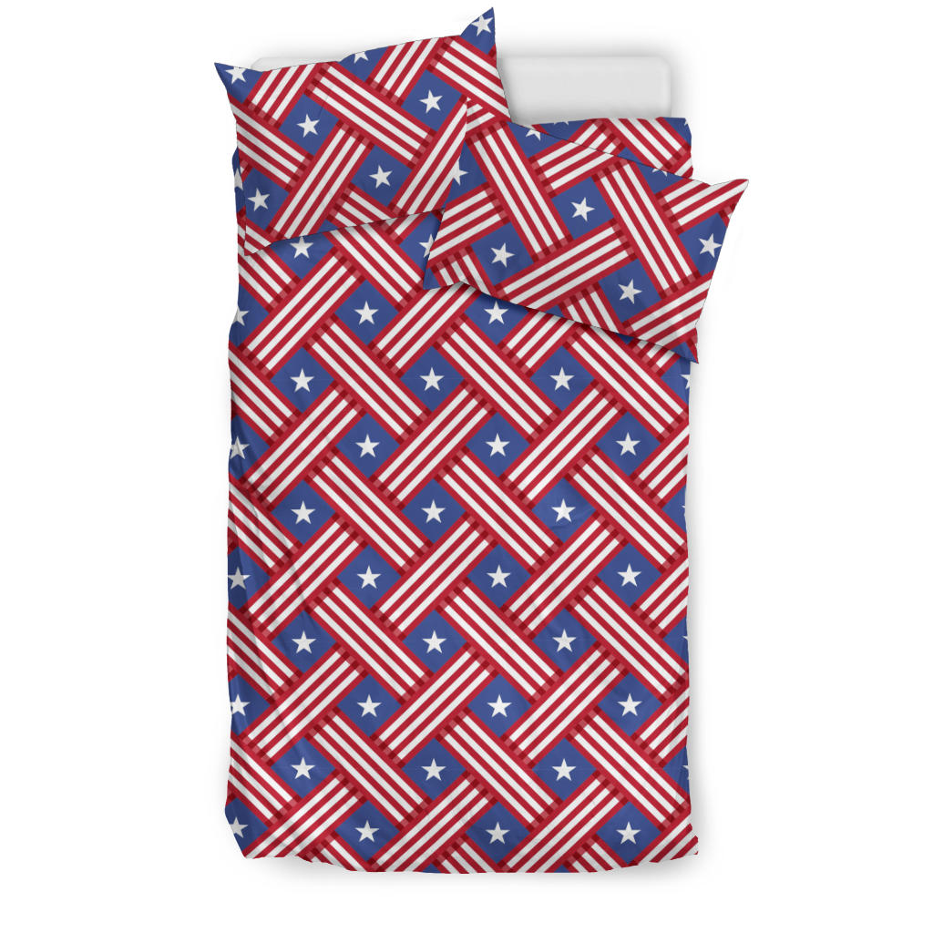 USA Star Stripe Pattern Bedding Set