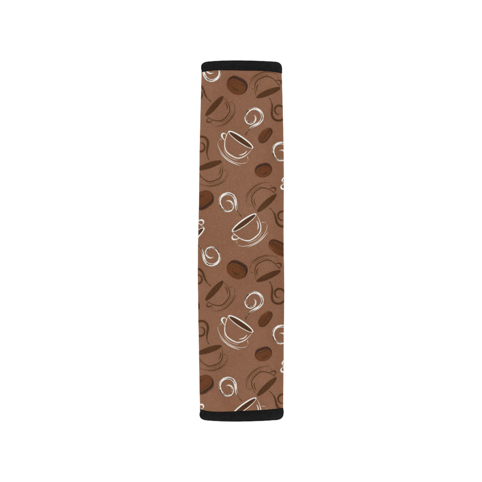 Coffee Cup and Coffe Bean Pattern Car Seat Belt Cover