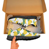 Banana and Leaf Pattern Men's Sneakers Black